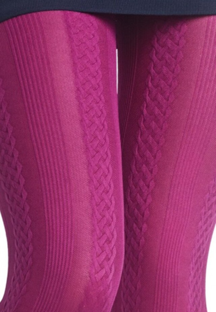 Dres damă Penti 60 DEN ,,Gilda''- cu model croșetat, Culoare magenta,Engros